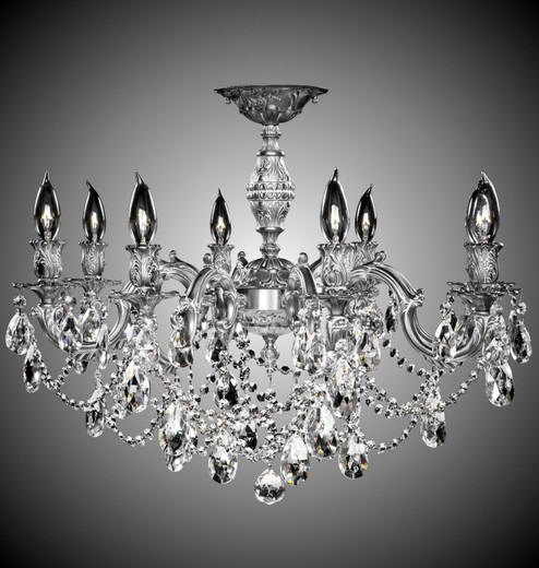 Rosetta Eight Light Flush Mount in Antique Silver (183|FM9541A10G)