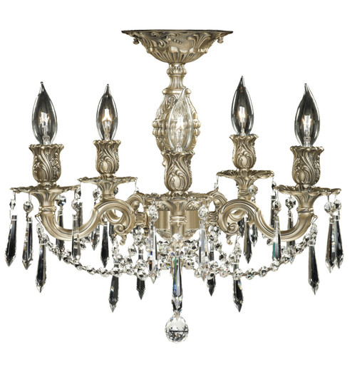 Rosetta Five Light Flush Mount in Satin Nickel (183|FM9511ALN07G)