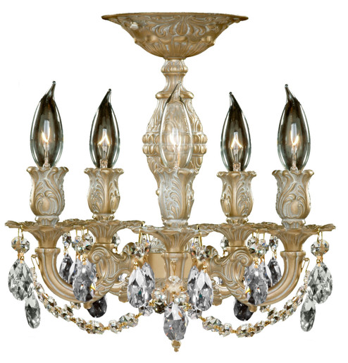 Rosetta Five Light Flush Mount in True Brass (183|FM9501ATK16G)