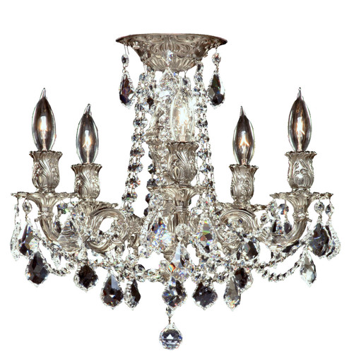 Biella Five Light Flush Mount in White Nickel (183|FM9202ATK10W)