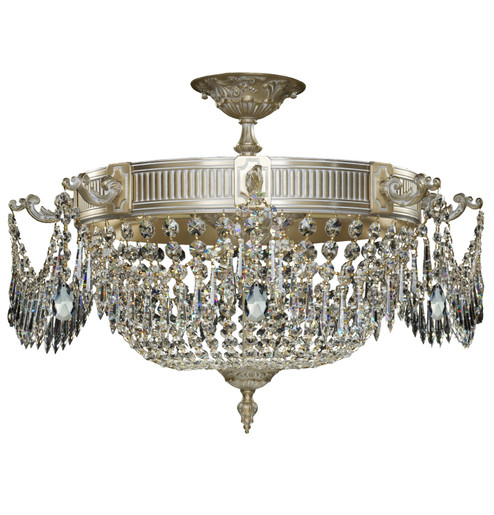 Valencia Eight Light Flush Mount in True Brass (183|FM8012P16G)