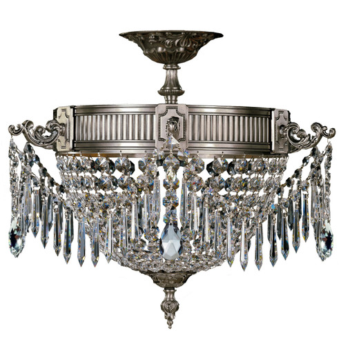 Valencia Three Light Flush Mount in Silver (183|FM8011P08G) Valencia Three Light Flush Mount in Silver (183|FM8011P08G)