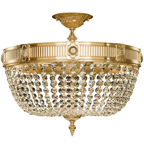 Valencia Nine Light Flush Mount in French Gold Glossy (183|FM8003P03G)