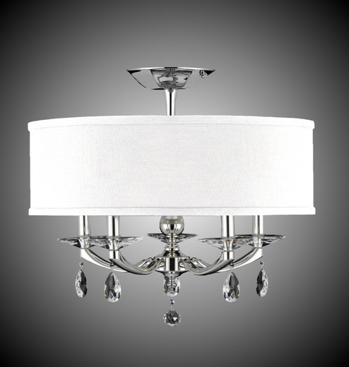 Kensington Five Light Flush Mount in Polished Brass (183|FM5494O32GSTPG)