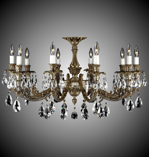 Finisterra Ten Light Flush Mount in Polished Brass w/Umber Inlay (183|FM2018ATK01GPI)