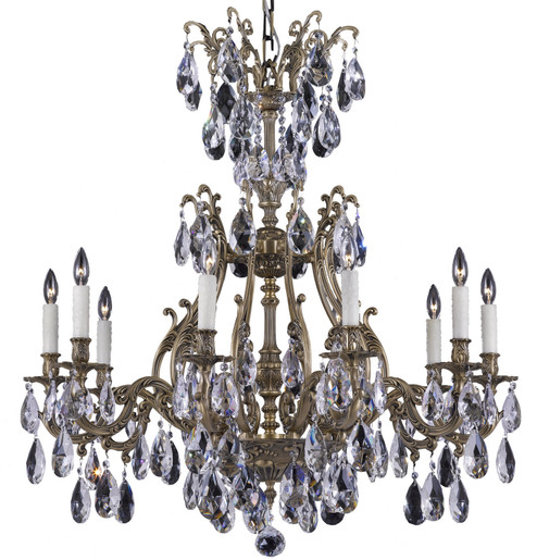 Chateau Ten Light Chandelier in Antique Black Glossy (183|CH9634A02GST)