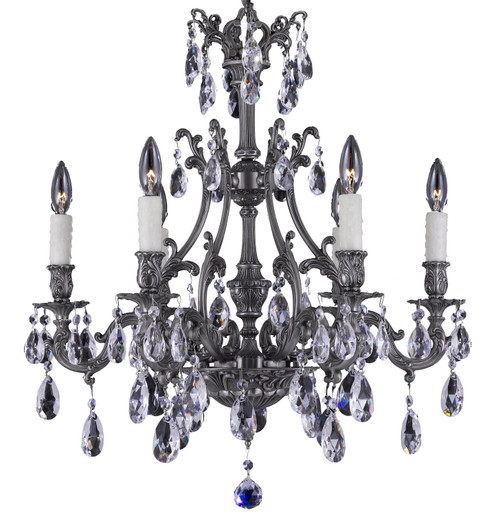 Chateau Six Light Chandelier in Satin Nickel (183|CH9631OTK07GST)