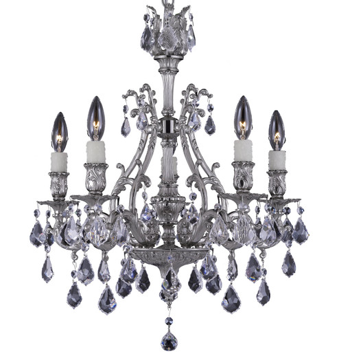 Chateau Five Light Chandelier in White Nickel (183|CH9630OLN10WST)