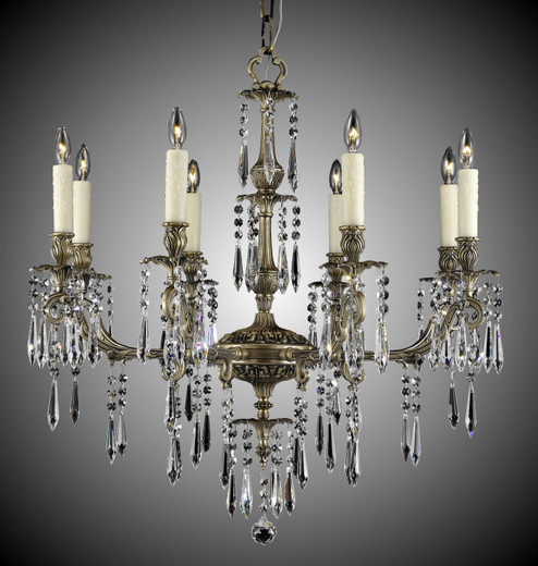 Parisian Eight Light Chandelier in Aged Bronze satin (183|CH7815UTK13SPI)