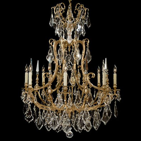 Parisian Eight Light Chandelier in Polished Brass w/Black Inlay (183|CH7017A12GPI)