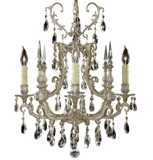 Parisian Four Light Chandelier in Antique White Glossy (183|CH7011OTK04GST)