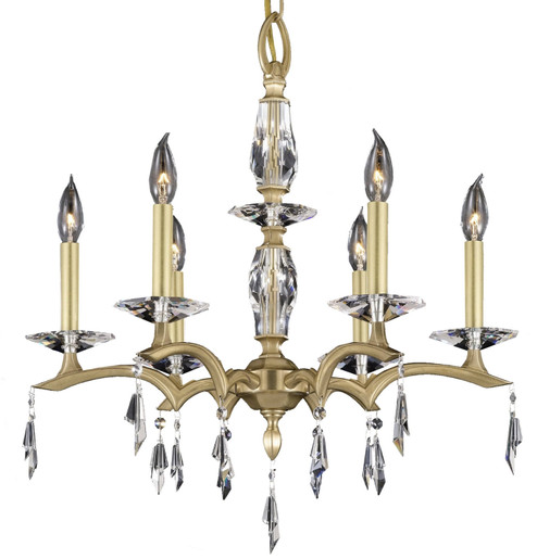 Kaya Six Light Chandelier in Old Bronze w/Old Brass Accents (183|CH5503G35S36GST)