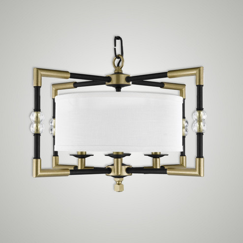 Magro Four Light Chandelier in Polished Brass w/ Old Brass Accents (183|CH370232G36GSTHL)