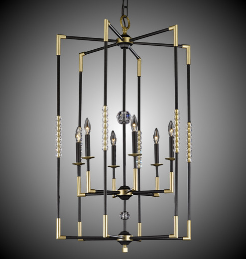 Magro Six Light Chandelier in Polished Brass (183|CH350432GST)