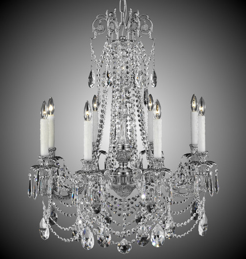 Finisterra Eight Light Chandelier in Satin Nickel w/ Silver Accents (183|CH2053OLN07G08GPI)