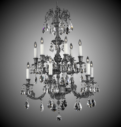 Finisterra Ten Light Chandelier in Antique Black Glossy (183|CH2006ALN02GST)