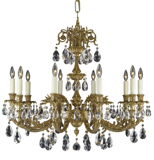 Finisterra Ten Light Chandelier in Aged Bronze satin (183|CH2004OLN13SST)