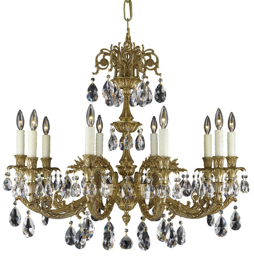 Finisterra Ten Light Chandelier in Polished Brass w/Umber Inlay (183|CH2004O01GST)