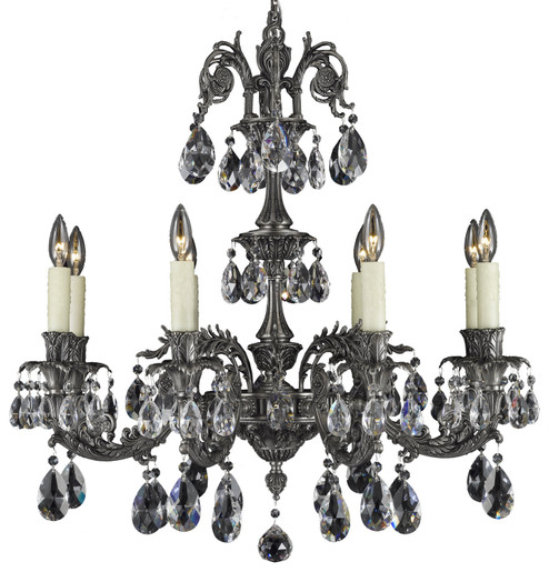 Finisterra Eight Light Chandelier in Antique Black Glossy (183|CH2003OLN02GST)