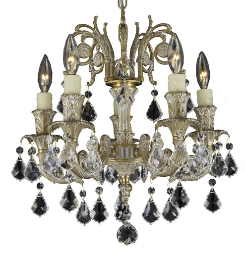 Finisterra Five Light Chandelier in French Gold Glossy (183|CH2001OLN03GST)