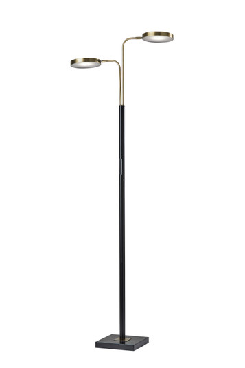 Rowan LED Floor Lamp in Black & Antique Brass (262|412701)