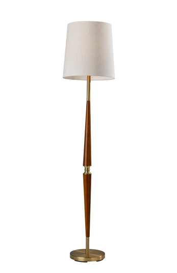 Weston Floor Lamp in Walnut Rubberwood W. Antique Brass Accents (262|315415)