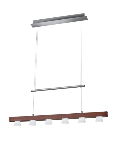 Burlington LED Light Pendant in Walnut Wood w/Brushed Steel Hardware (262|309815)