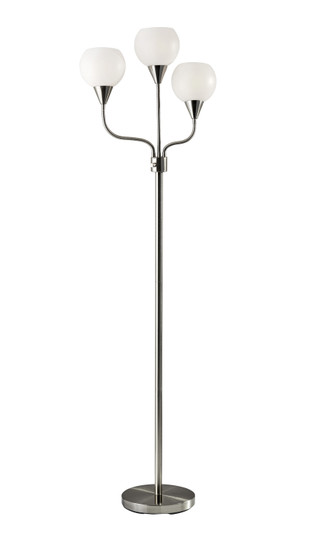 Phillip Three Light Floor Lamp in Brushed Steel (262|153422)