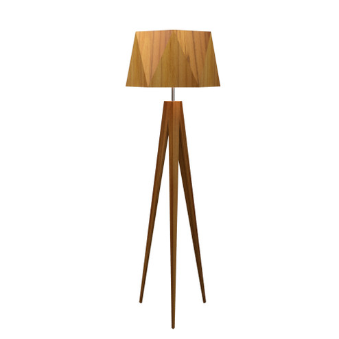 Facet One Light Floor Lamp in Teak (486|303412)