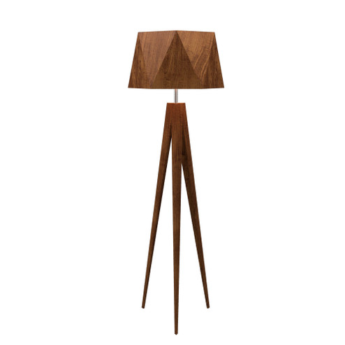 Facet One Light Floor Lamp in Imbuia (486|303406)