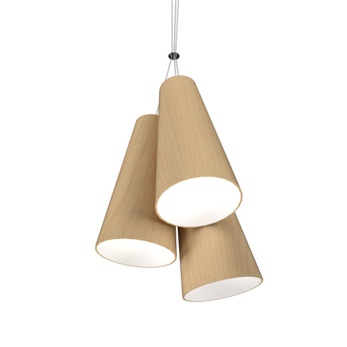 Conical Three Light Pendant in Maple (486|123434)