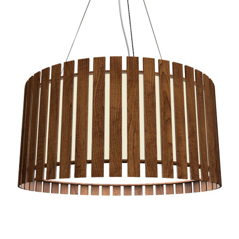 Slatted LED Pendant in Imbuia (486|1096LED06)