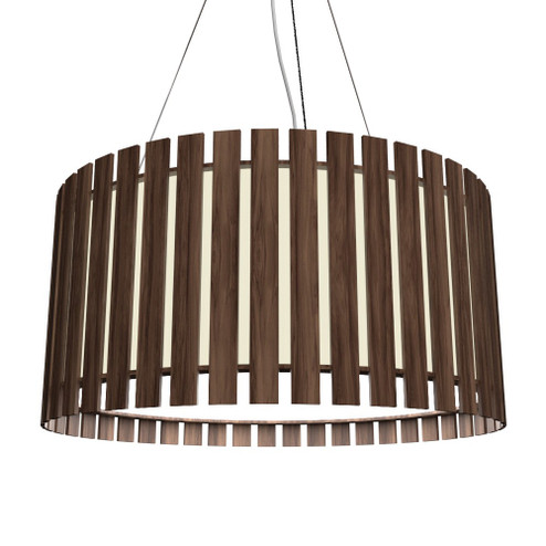 Slatted LED Pendant in American Walnut (486|1094LED18)