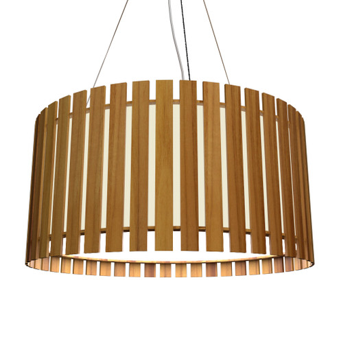Slatted Three Light Pendant in Teak (486|109312)