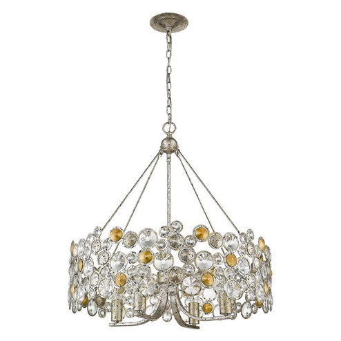 Vitozzi Four Light Chandelier in Antique Silver Leaf (106|TP10002ASL)