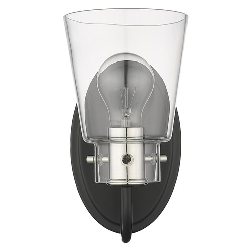 Bristow One Light Vanity in Matte Black and Polished Nickel (106|IN40090BK)