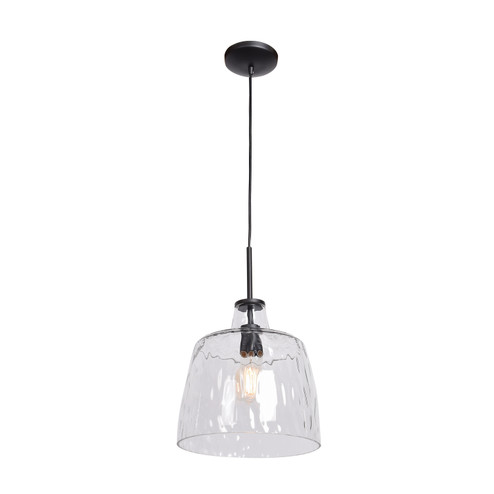 Clear One Light Pendant in Black (18|50938BLCLR)
