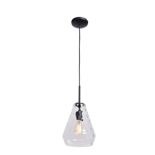 Clear Geo One Light Pendant in Black (18|50937BLCLR)