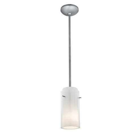 Glass'n Glass Cylinder LED Pendant in Brushed Steel (18|280333RBSCLOP)