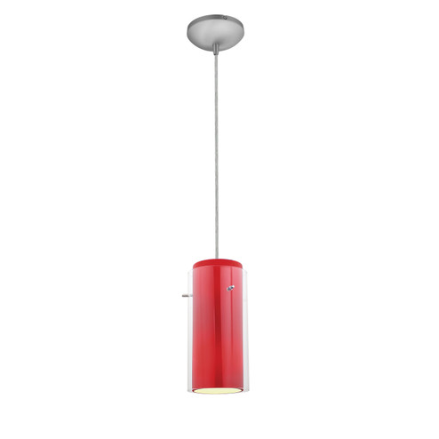 Glass'n Glass Cylinder LED Pendant in Brushed Steel (18|280333CBSCLRD)