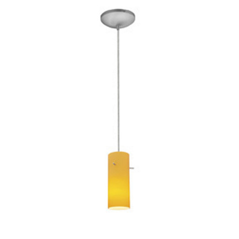 Cylinder One Light Pendant in Brushed Steel (18|280301CBSAMB)