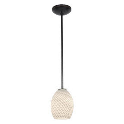 Brandy FireBird One Light Pendant in Oil Rubbed Bronze (18|280231RORBWHTFB)