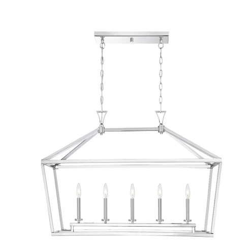 Townsend Five Light Linear Chandelier in Polished Nickel (51|14245109)