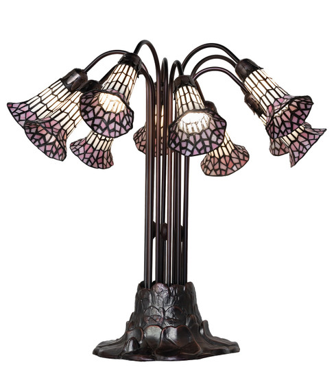 Stained Glass Pond Lily Ten Light Table Lamp in Mahogany Bronze (57|261672)