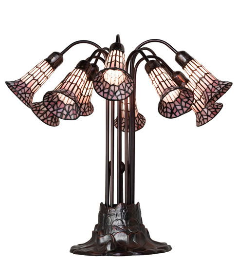 Stained Glass Pond Lily Ten Light Table Lamp in Mahogany Bronze (57|261671)