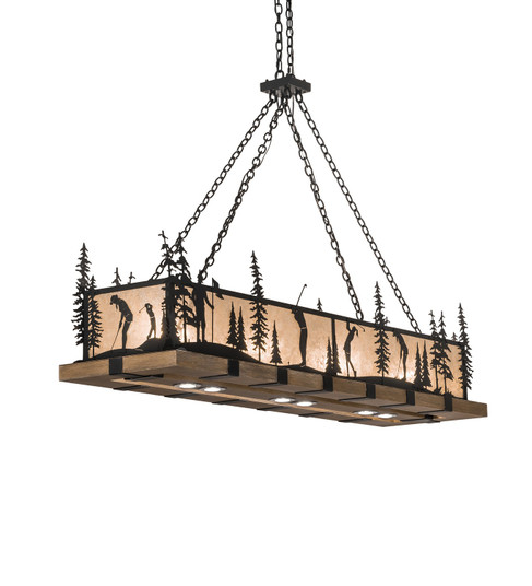 Golf LED Pendant in Blackwash & Faux Walnut Wood (57|257673)