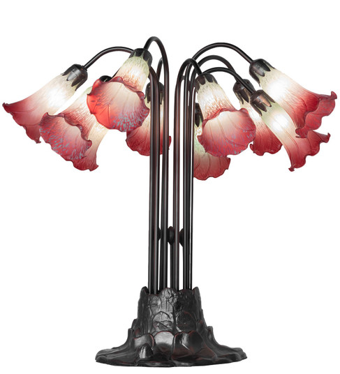 Seafoam/Cranberry Ten Light Table Lamp in Mahogany Bronze (57|185081)