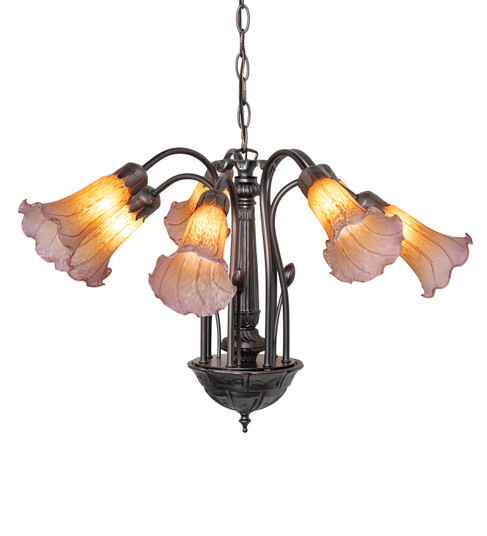 Amber/Purple Seven Light Chandelier in Mahogany Bronze (57|11674)