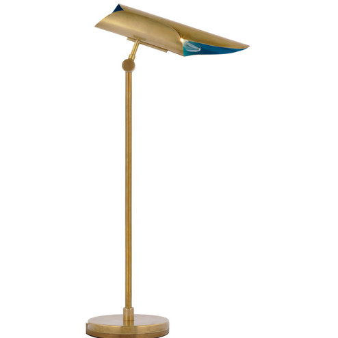 Flore LED Desk Lamp in Soft Brass and Riviera Blue (268|CD3020SBRB)