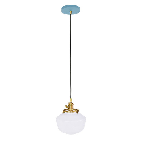 Uno One Light Pendant in Light Blue w/Brushed Brass (518|PEB4135491C25)